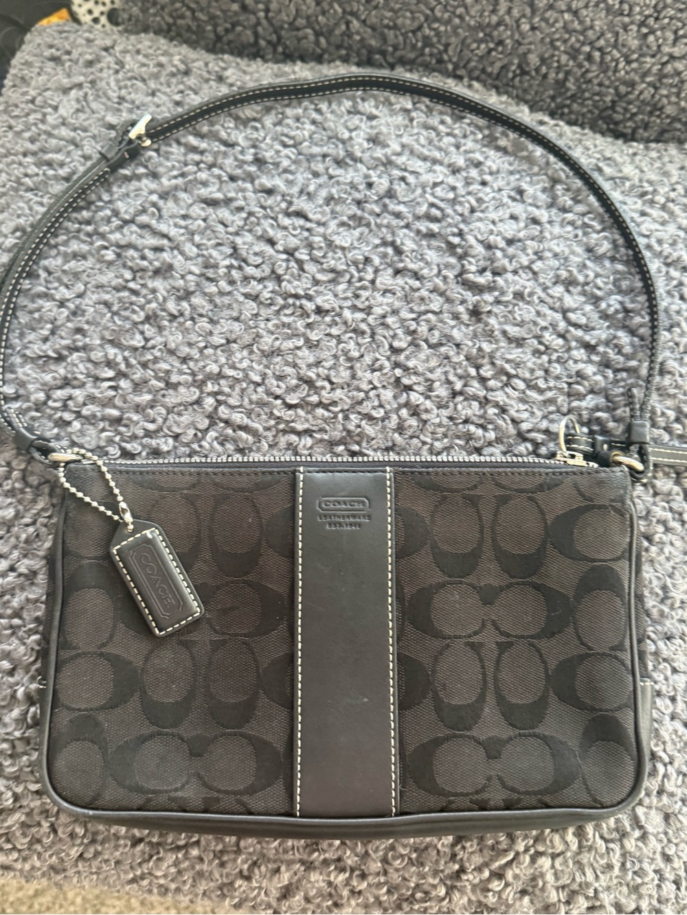 Coach Black Signature Canvas Wristlet